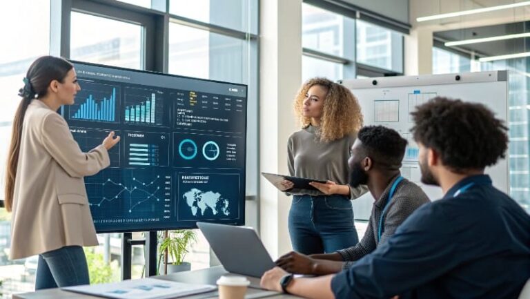 AI and professionals working together in supply chain management