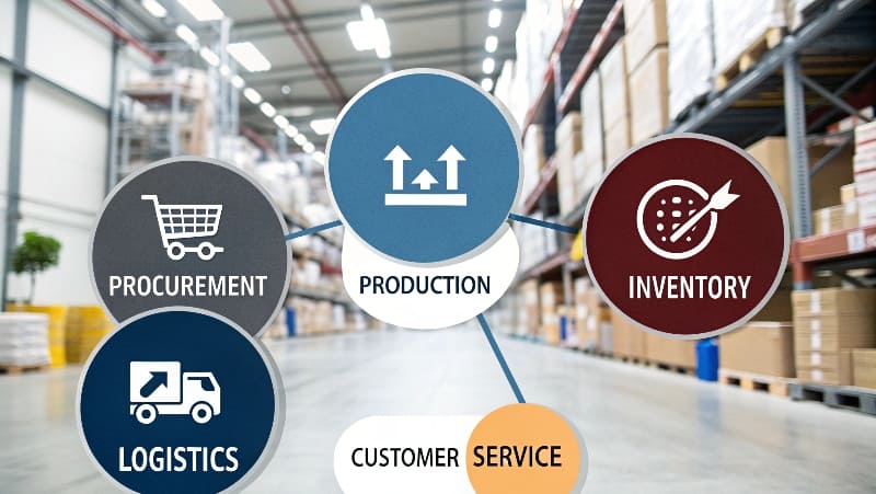Five key supply chain roles diagram