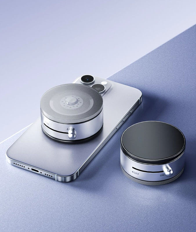 A0 vacuum magnetic rotating phone mount 360 degree rotation N52 strong rubidium magnet for car dashboard windshield smooth surface