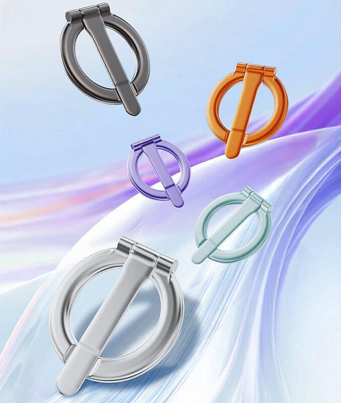 A17 magnetic ring grip phone holder ultra thin 4.3mm 360 rotation detachable for car and desk
