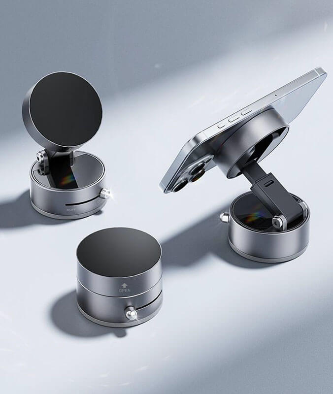 A3 360 degree rotating vacuum magnetic phone mount telescopic foldable multi angle for car windshield