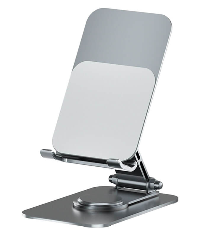 Q10 360 rotating desktop phone stand foldable storage universal for phone tablet with click sound