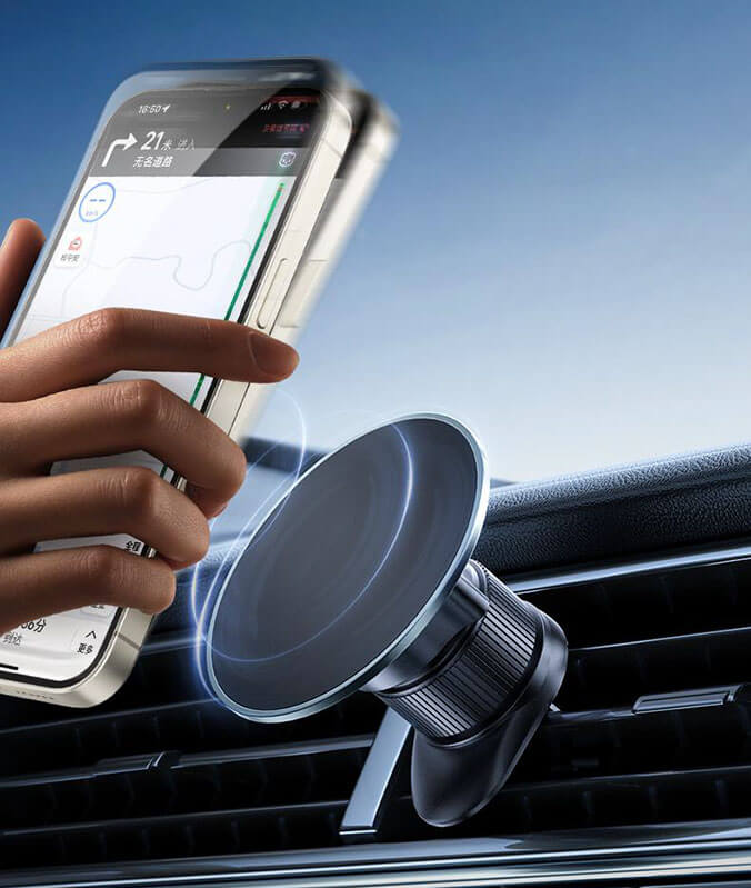 Q25 magnetic car phone mount 360 rotation N52 neodymium magnet universal for iPhone Android dashboard